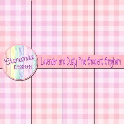 Free lavender and dusty pink gradient gingham digital papers