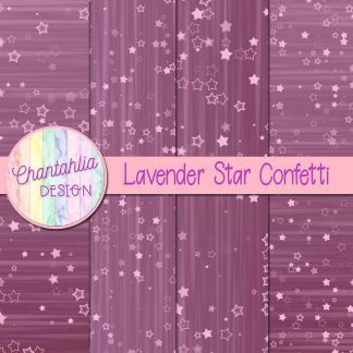 Free lavender star confetti digital papers