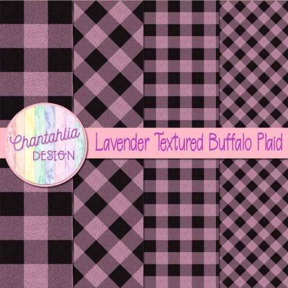 Free lavender textured buffalo plaid digital papers