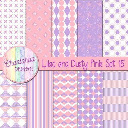 Free lilac and dusty pink digital papers set 15