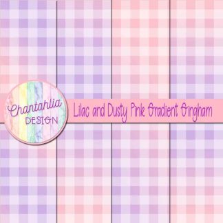 Free lilac and dusty pink gradient gingham digital papers