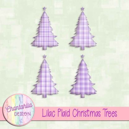 Free lilac plaid christmas trees