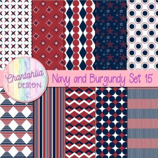 Free navy and burgundy digital papers set 15