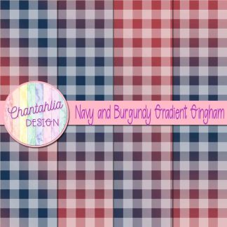 Free navy and burgundy gradient gingham digital papers