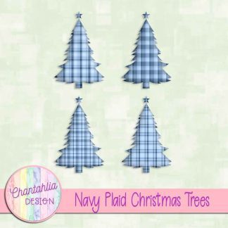Free navy plaid christmas trees