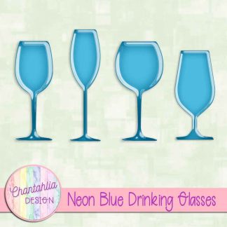 Free neon blue drinking glasses