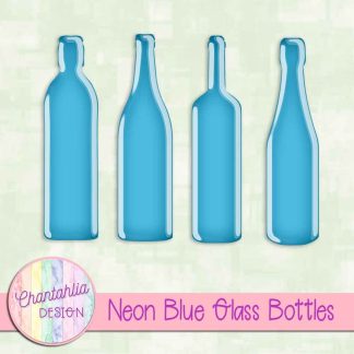 Free neon blue glass bottles