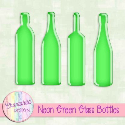 Free neon green glass bottles