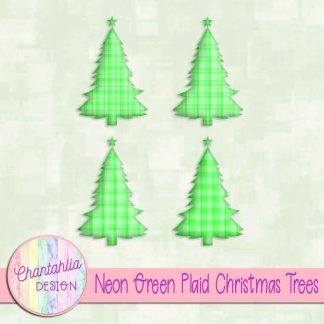 Free neon green plaid christmas trees