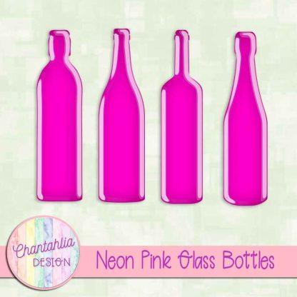 Free neon pink glass bottles