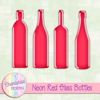 Free neon red glass bottles