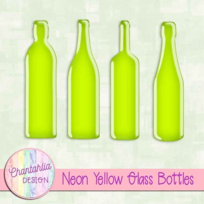 Free neon yellow glass bottles