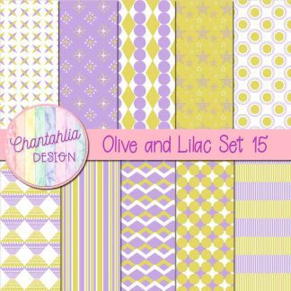 Free olive and lilac digital papers set 15