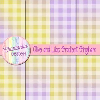 Free olive and lilac gradient gingham digital papers