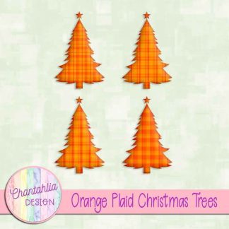 Free orange plaid christmas trees