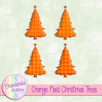 Free orange plaid christmas trees