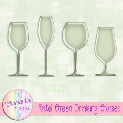 Free pastel green drinking glasses