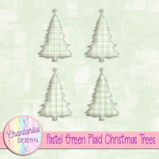 Free pastel green plaid christmas trees