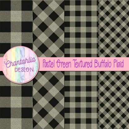 Free pastel green textured buffalo plaid digital papers