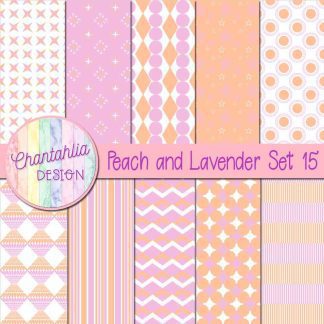 Free peach and lavender digital papers set 15