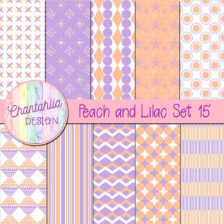 Free peach and lilac digital papers set 15
