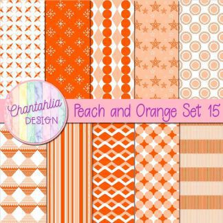 Free peach and orange digital papers set 15