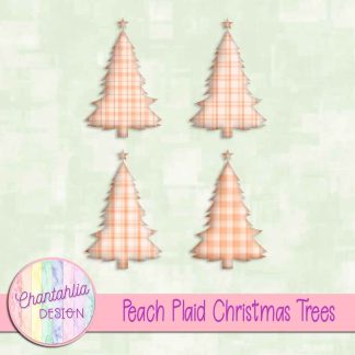 Free peach plaid christmas trees