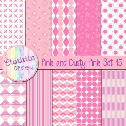 Free pink and dusty pink digital papers set 15