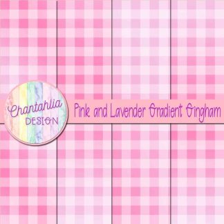 Free pink and lavender gradient gingham digital papers