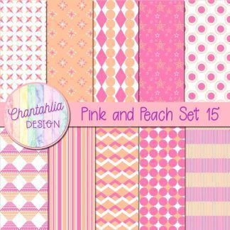 Free pink and peach digital papers set 15