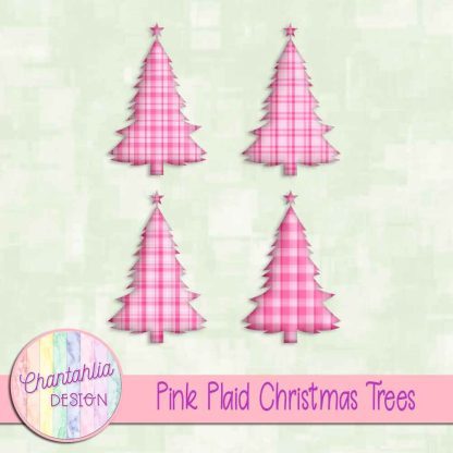 Free pink plaid christmas trees