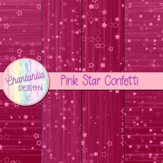 Free pink star confetti digital papers