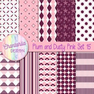 Free plum and dusty pink digital papers set 15