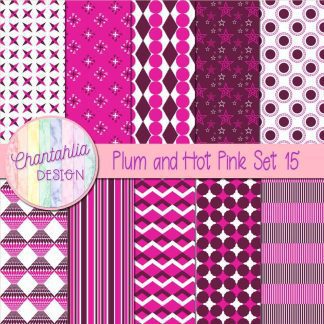 Free plum and hot pink digital papers set 15