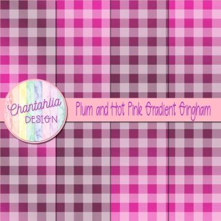 Free plum and hot pink gradient gingham digital papers