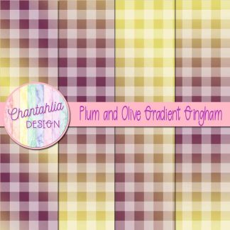 Free plum and olive gradient gingham digital papers