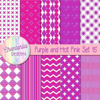 Free purple and hot pink digital papers set 15