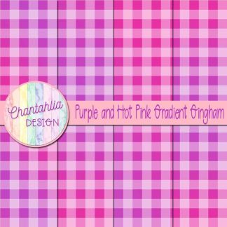 Free purple and hot pink gradient gingham digital papers
