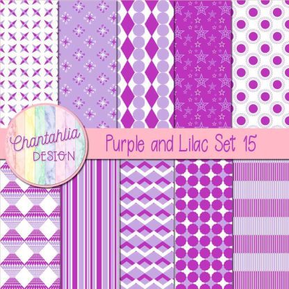 Free purple and lilac digital papers set 15