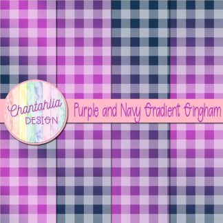 Free purple and navy gradient gingham digital papers