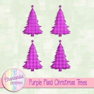 Free purple plaid christmas trees