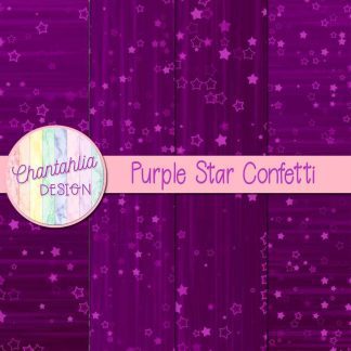 Free purple star confetti digital papers
