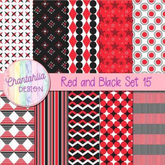 Free red and black digital papers set 15