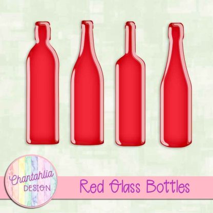 Free red glass bottles