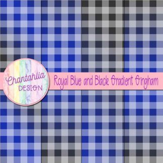 Free royal blue and black gradient gingham digital papers
