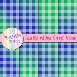 Free royal blue and green gradient gingham digital papers