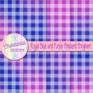 Free royal blue and purple gradient gingham digital papers