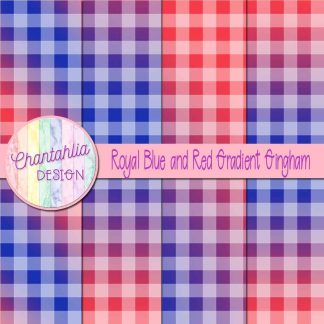 Free royal blue and red gradient gingham digital papers