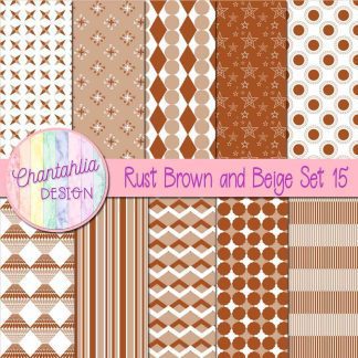 Free rust brown and beige digital papers set 15