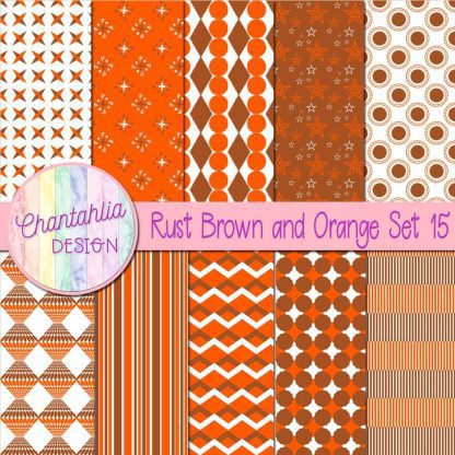 Free rust brown and orange digital papers set 15